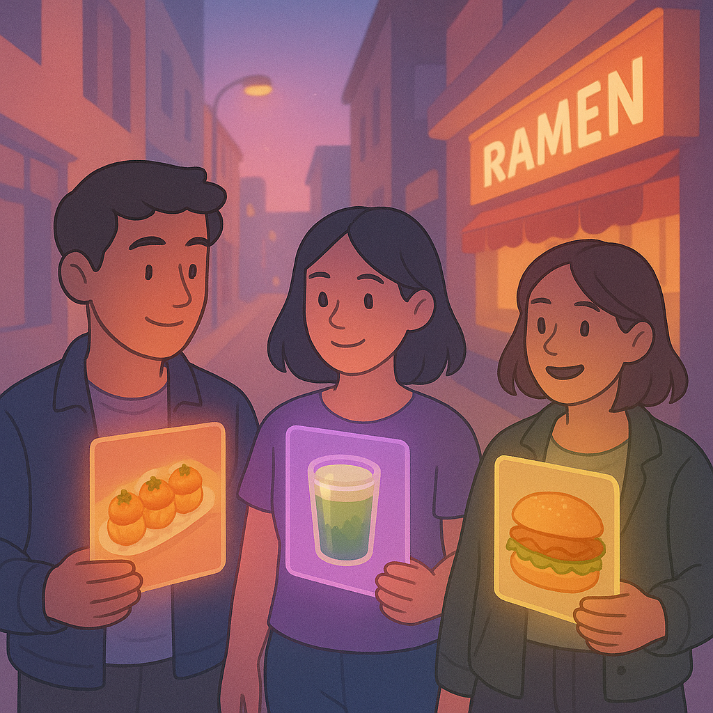 Friends enjoying a meal together